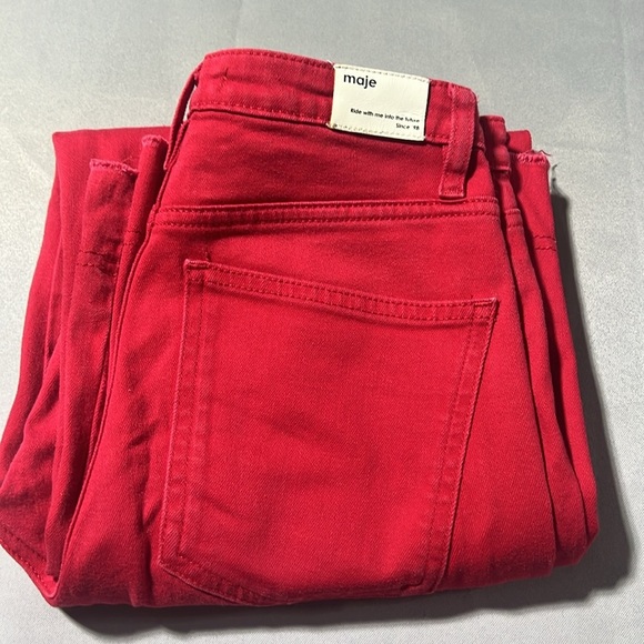 Maje red jeans wide leg - Picture 8 of 10